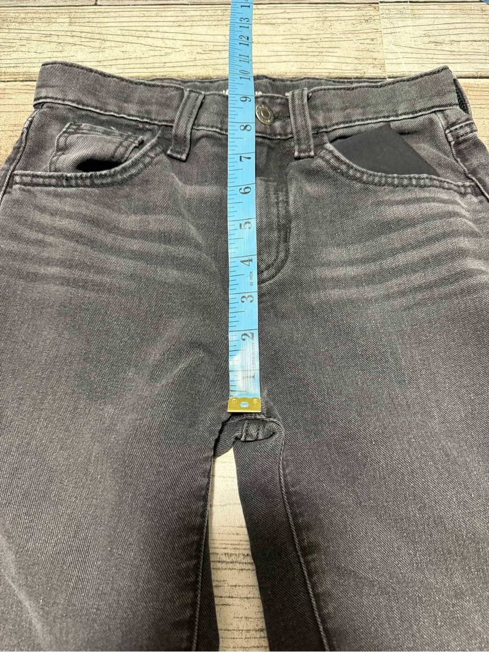 Old Navy High-Rise Baggy Wide-Leg Jeans Girls Size 10 Gray Black (Inseam 22)